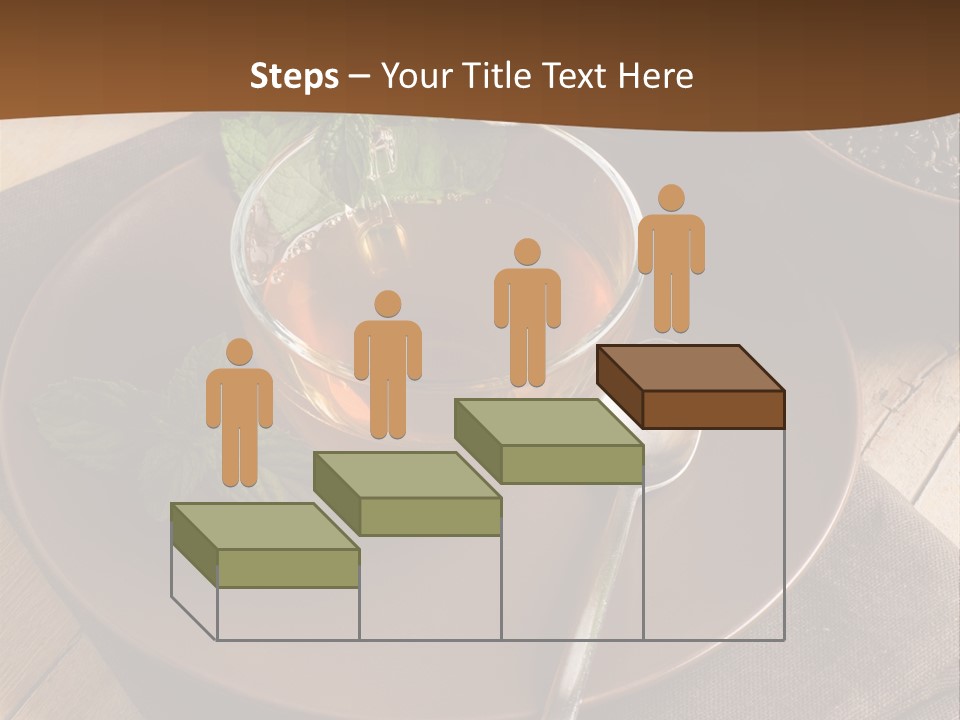 Wooden Table Mint Leaf PowerPoint Template