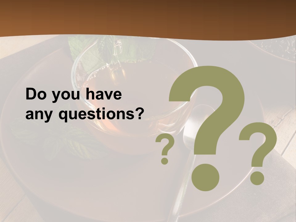 Wooden Table Mint Leaf PowerPoint Template