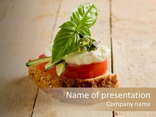 Canap Cheese Sandwiches PowerPoint Template