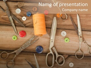 Wood Sew Design PowerPoint Template