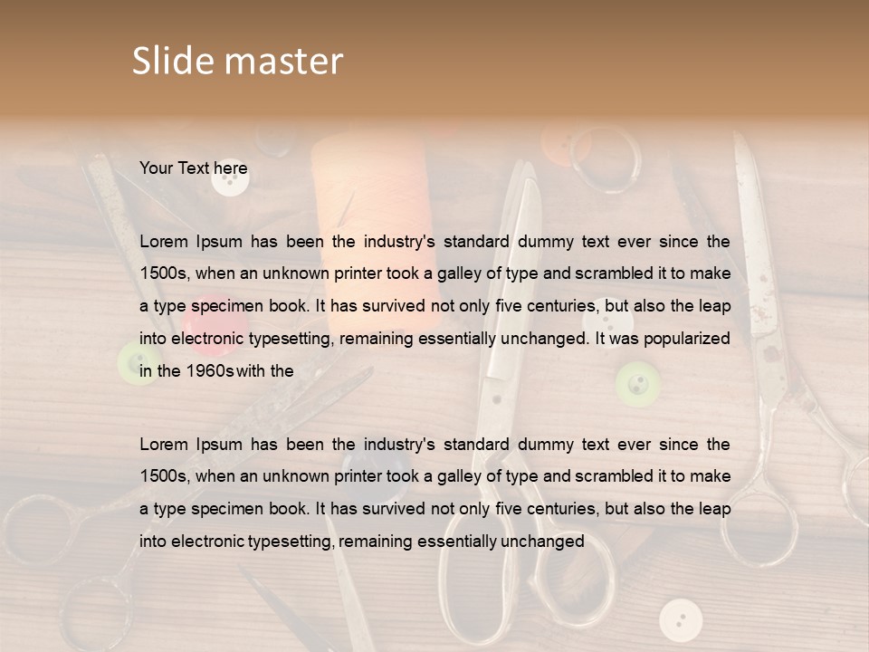 Wood Sew Design PowerPoint Template