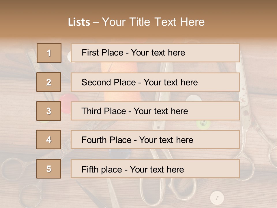 Wood Sew Design PowerPoint Template