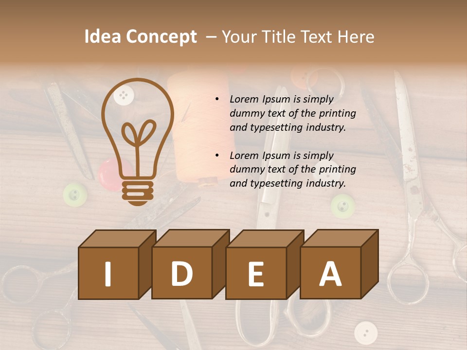 Wood Sew Design PowerPoint Template