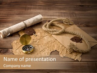 Linen Marina Compass PowerPoint Template