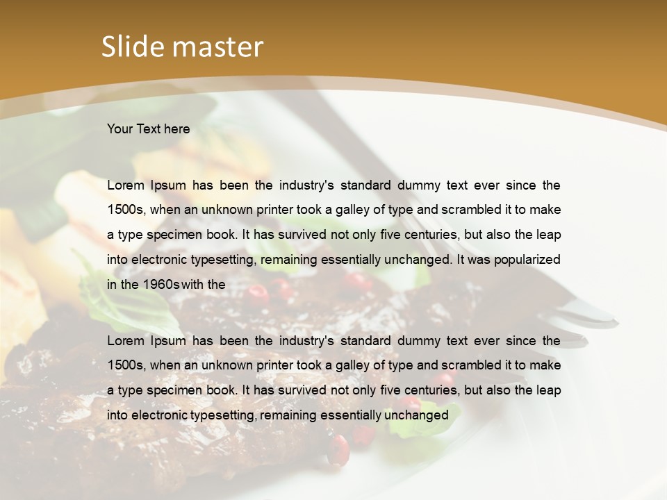 Fork Dish Steak PowerPoint Template