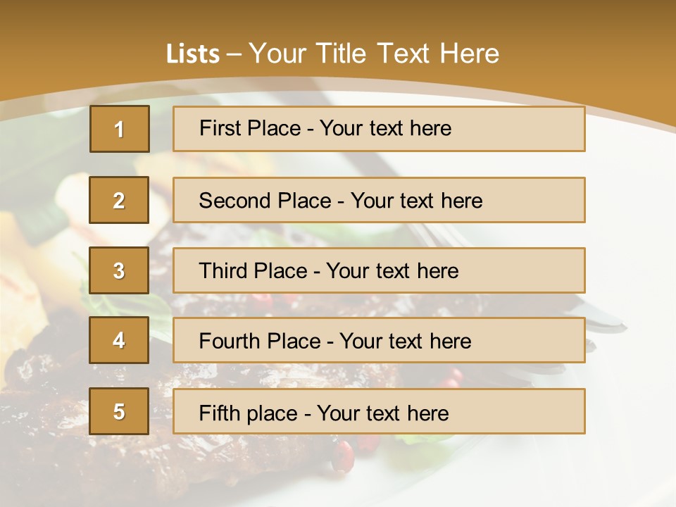 Fork Dish Steak PowerPoint Template