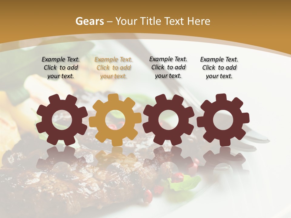 Fork Dish Steak PowerPoint Template