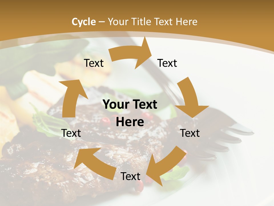 Fork Dish Steak PowerPoint Template