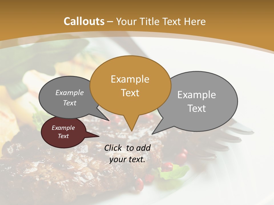 Fork Dish Steak PowerPoint Template