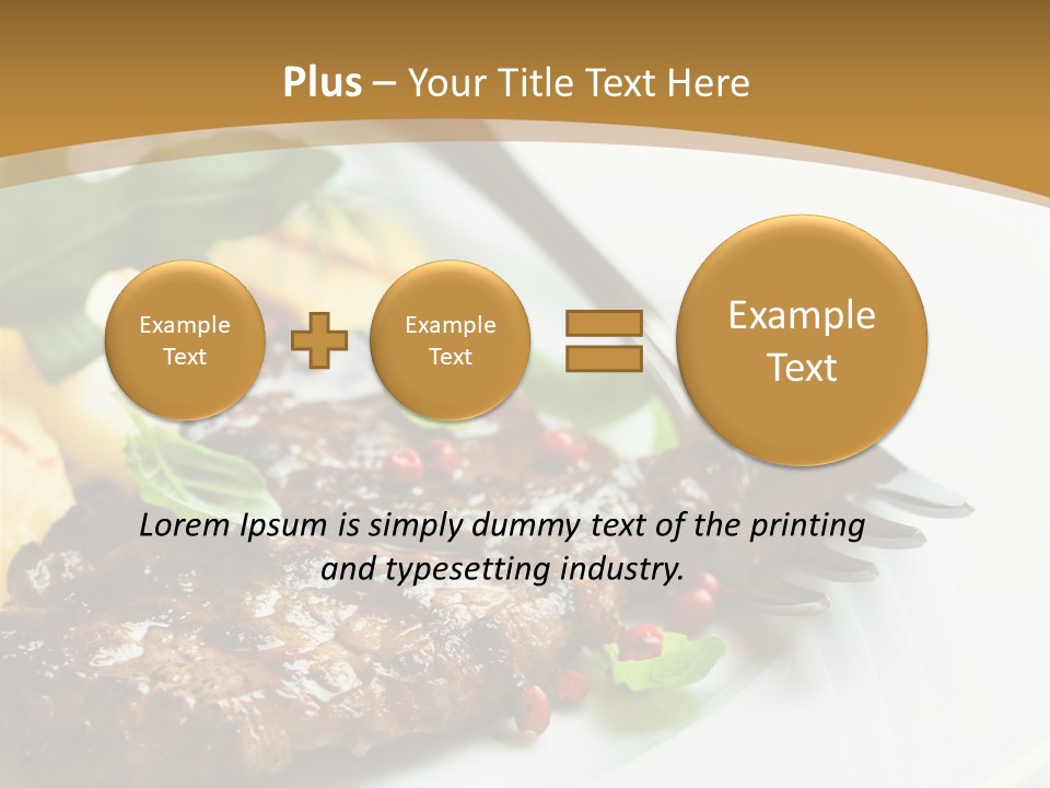 Fork Dish Steak PowerPoint Template