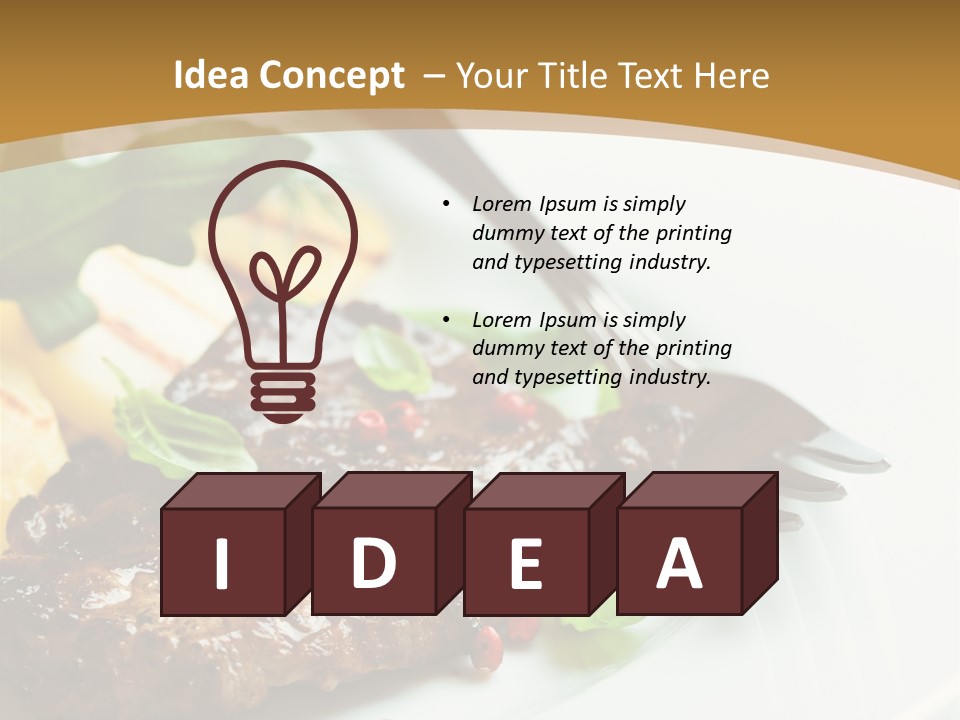 Fork Dish Steak PowerPoint Template
