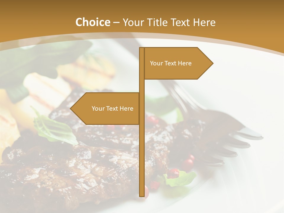 Fork Dish Steak PowerPoint Template