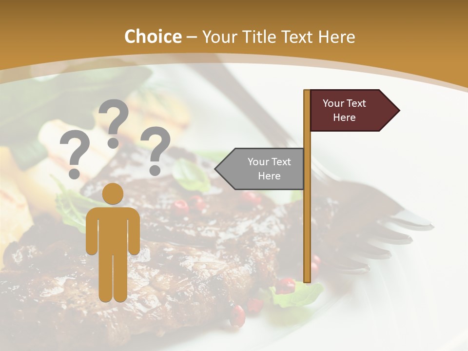 Fork Dish Steak PowerPoint Template