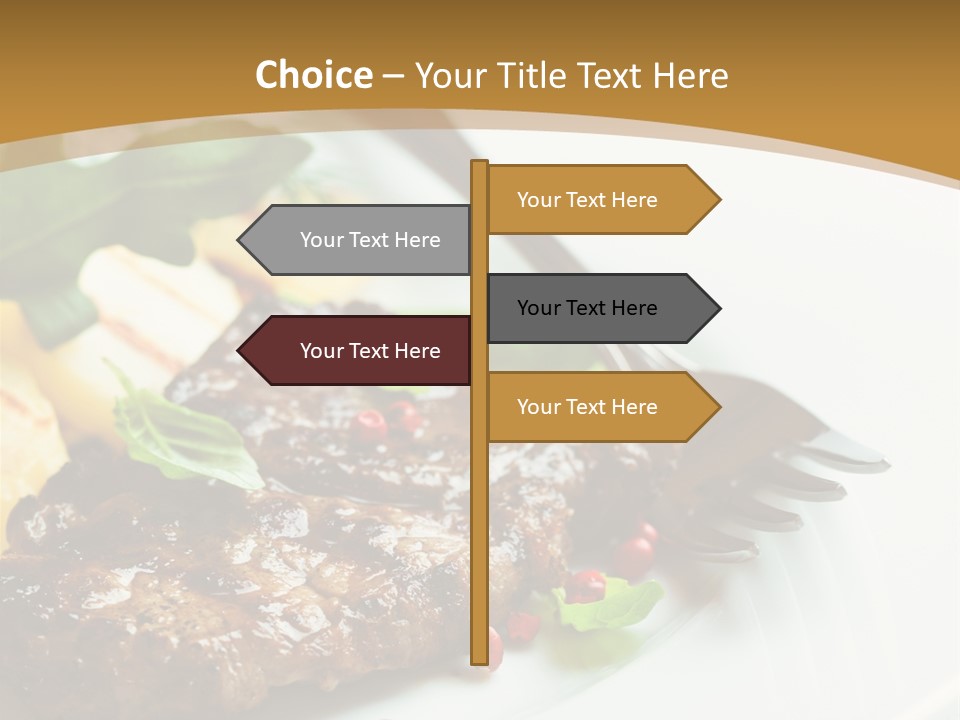Fork Dish Steak PowerPoint Template