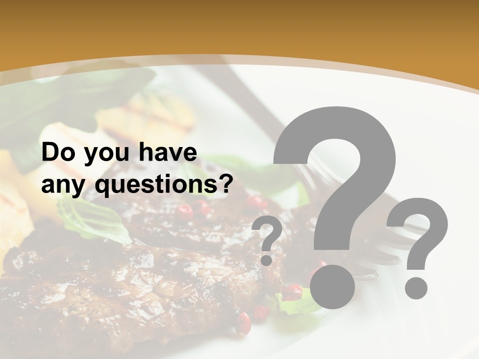 Fork Dish Steak PowerPoint Template
