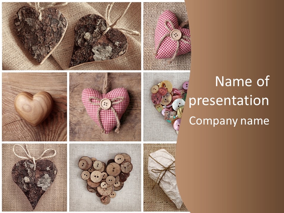 String Romance Collage PowerPoint Template