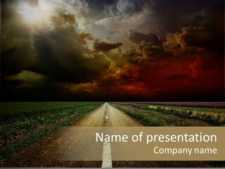 Route Grass Field PowerPoint Template