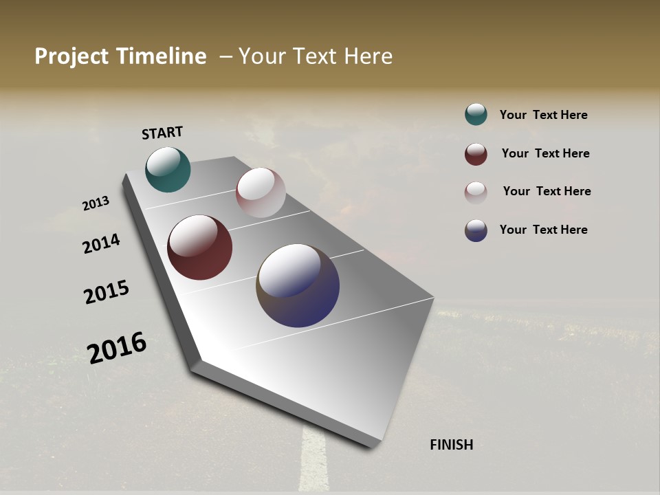 Route Grass Field PowerPoint Template