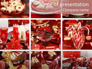 Red Habit Collage PowerPoint Template