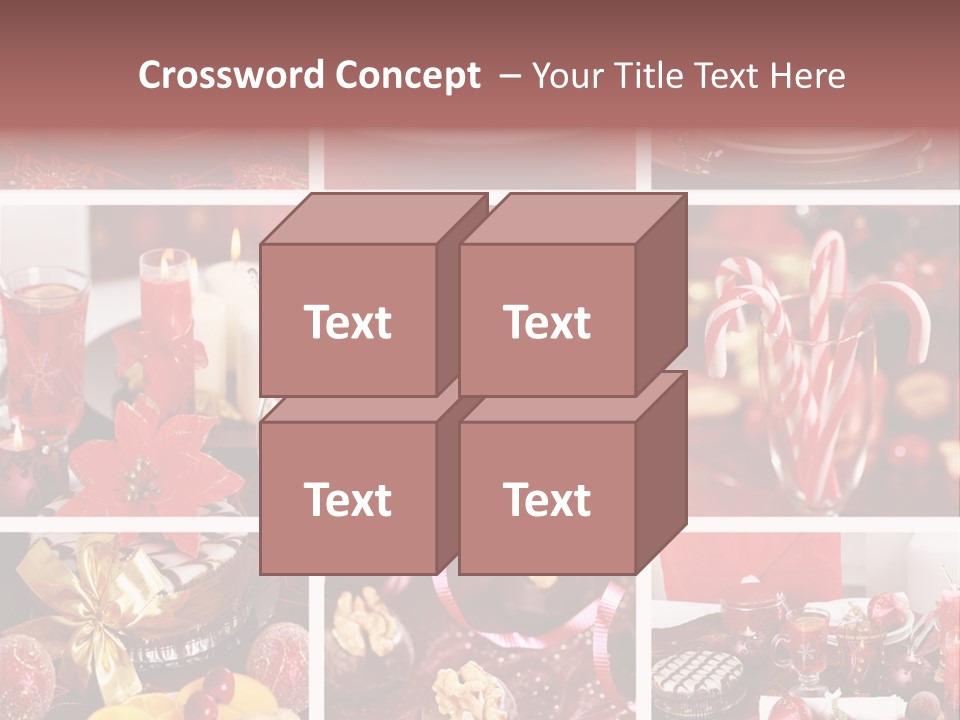 Red Habit Collage PowerPoint Template