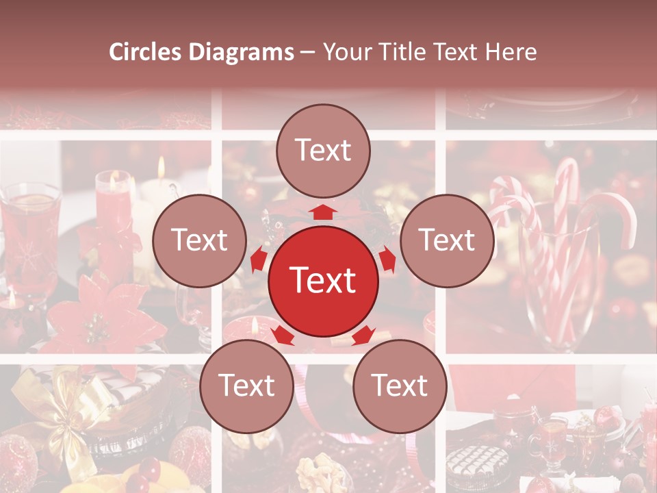 Red Habit Collage PowerPoint Template