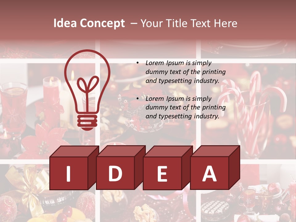 Red Habit Collage PowerPoint Template