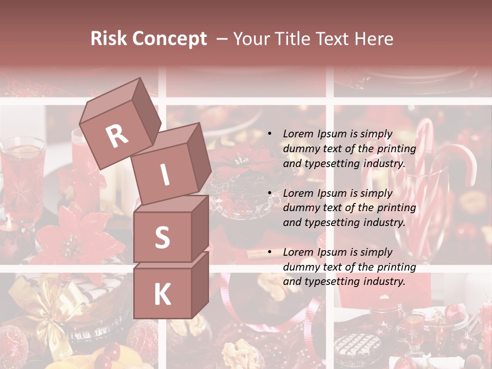 Red Habit Collage PowerPoint Template