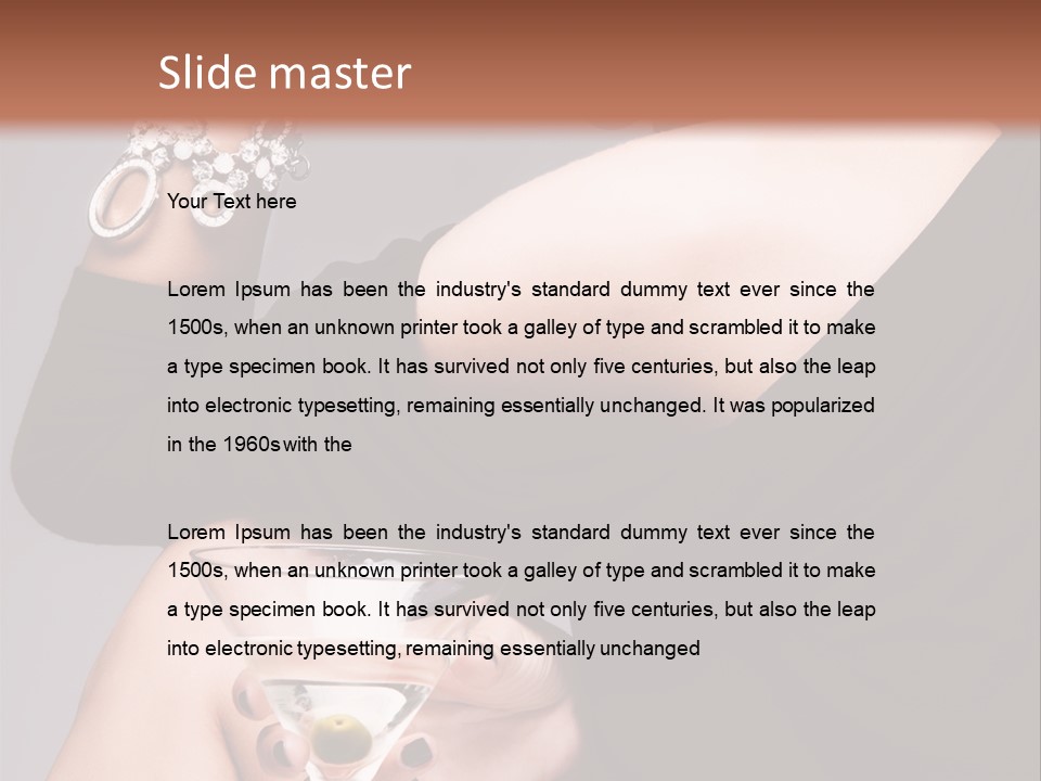 Fashion Hand Caucasian PowerPoint Template