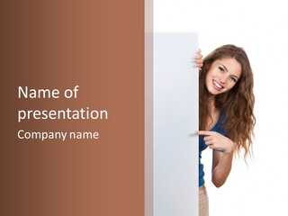 Banner Attractive Businesswoman PowerPoint Template