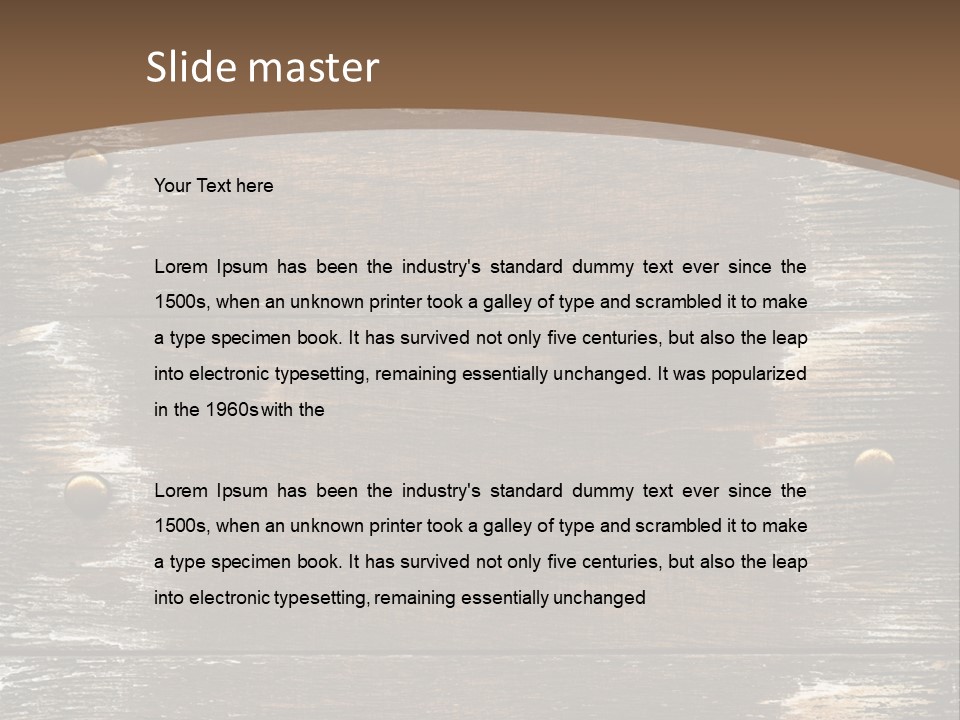 Rivet Wooden Wall PowerPoint Template