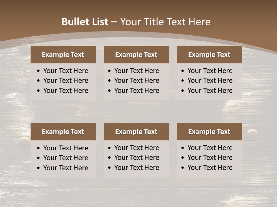 Rivet Wooden Wall PowerPoint Template