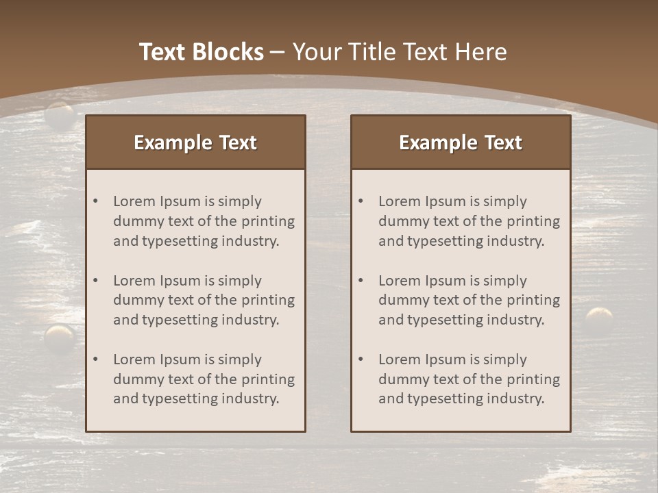 Rivet Wooden Wall PowerPoint Template