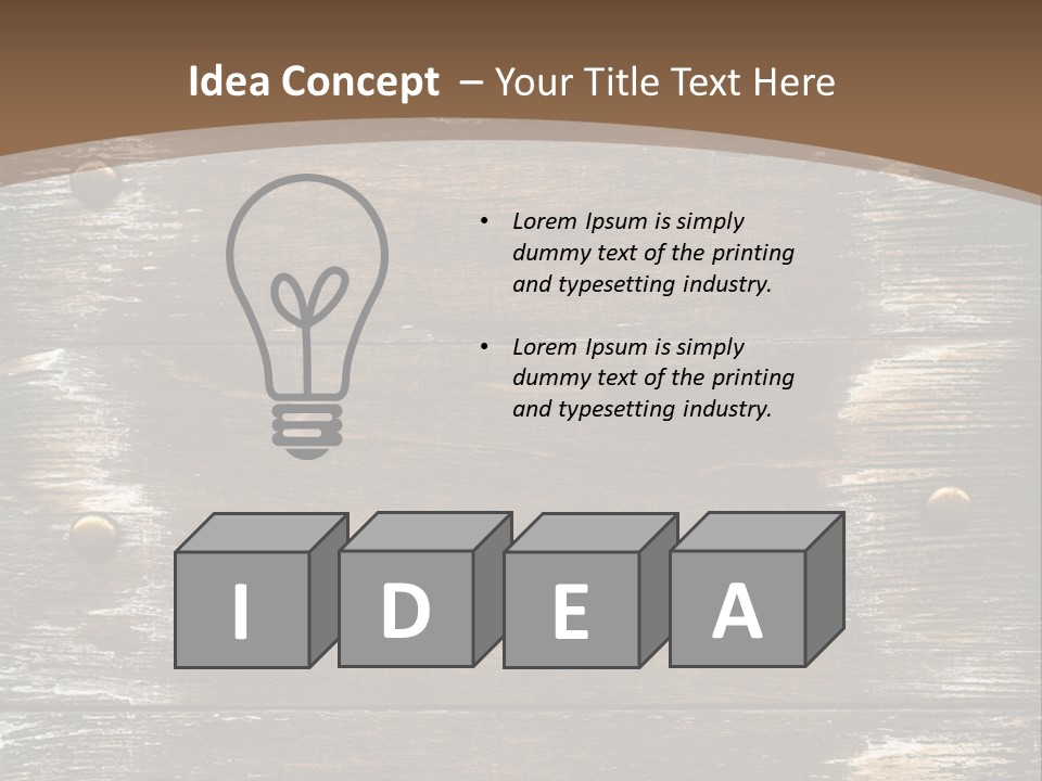 Rivet Wooden Wall PowerPoint Template