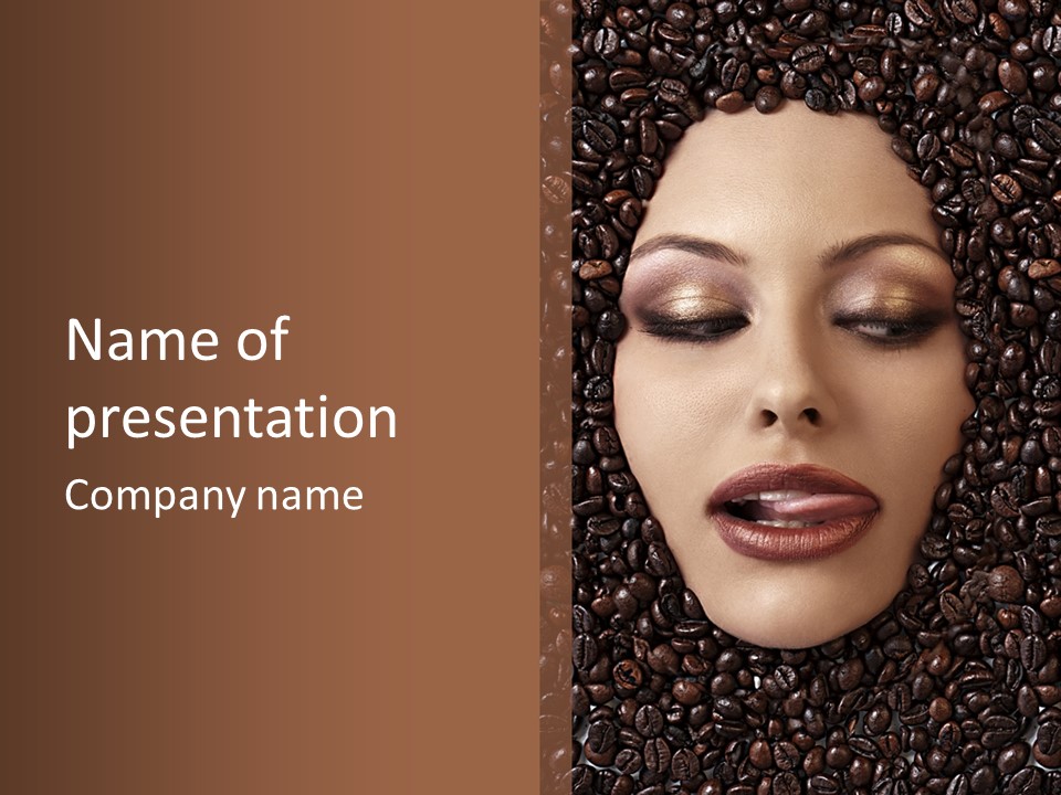 Brown Mocha Closeup PowerPoint Template