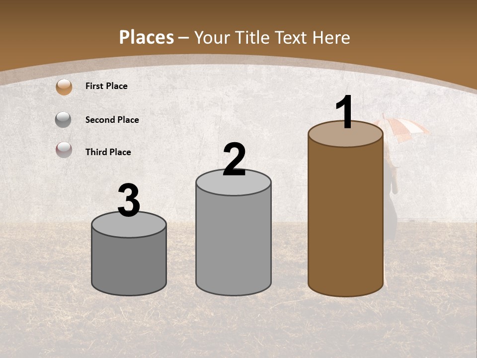 Beauty Red Haired Suitcase PowerPoint Template