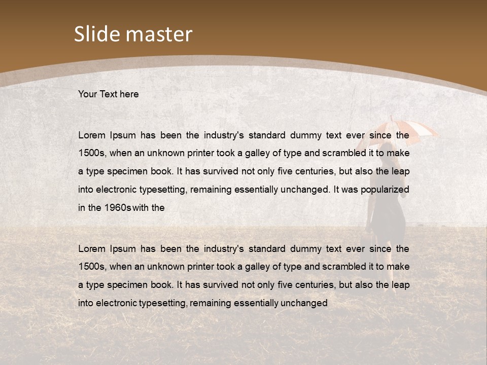 Beauty Red Haired Suitcase PowerPoint Template