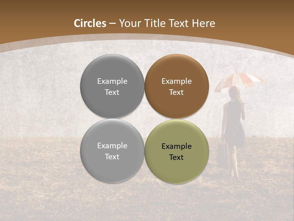 Beauty Red Haired Suitcase PowerPoint Template