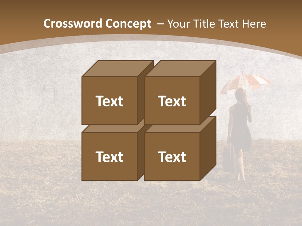 Beauty Red Haired Suitcase PowerPoint Template