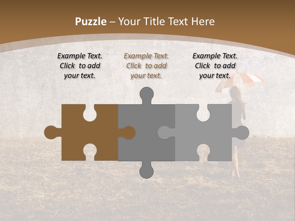 Beauty Red Haired Suitcase PowerPoint Template