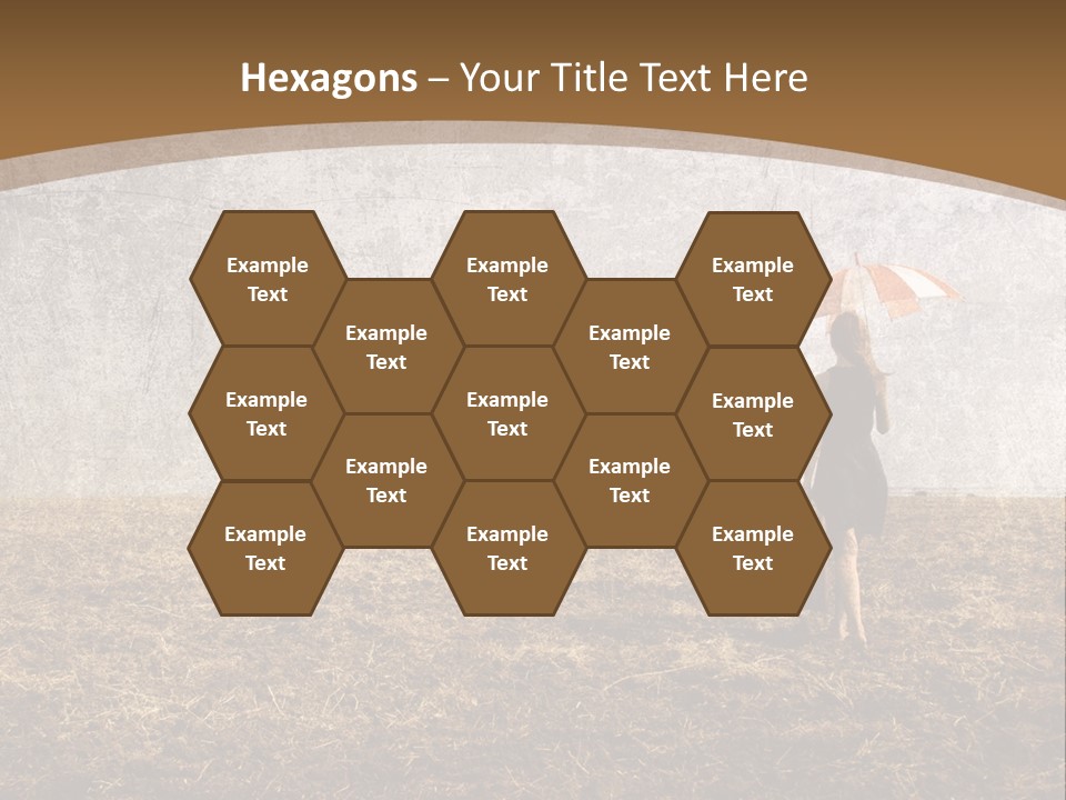 Beauty Red Haired Suitcase PowerPoint Template