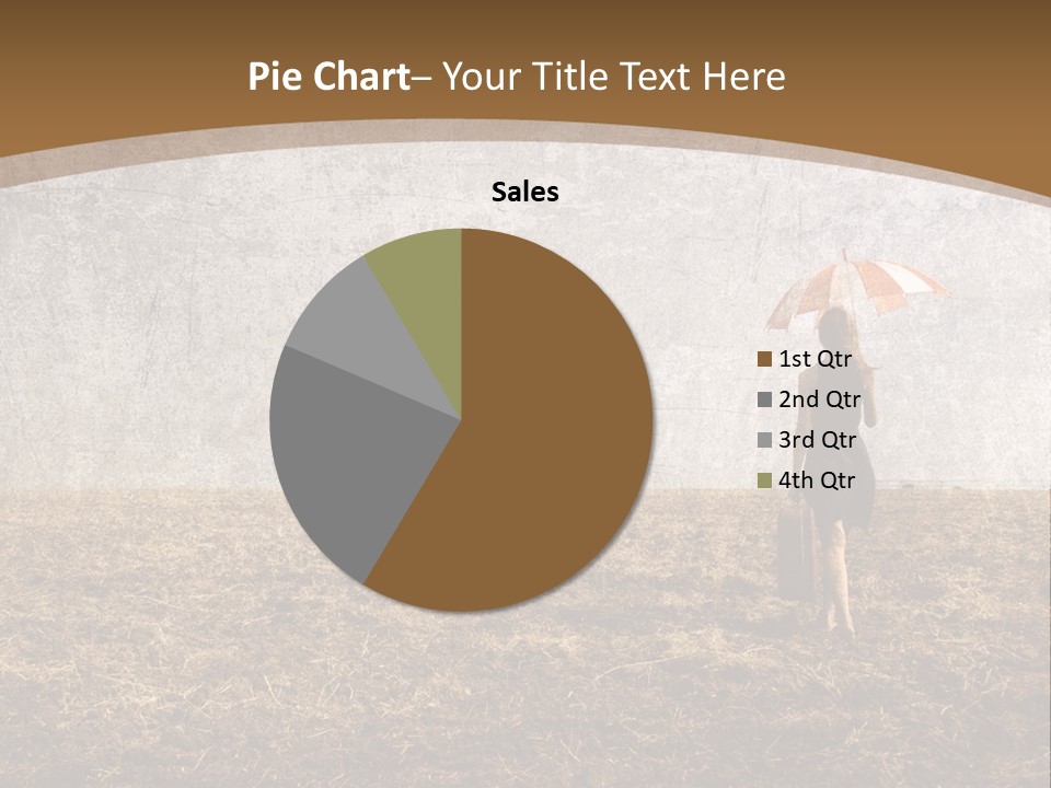 Beauty Red Haired Suitcase PowerPoint Template
