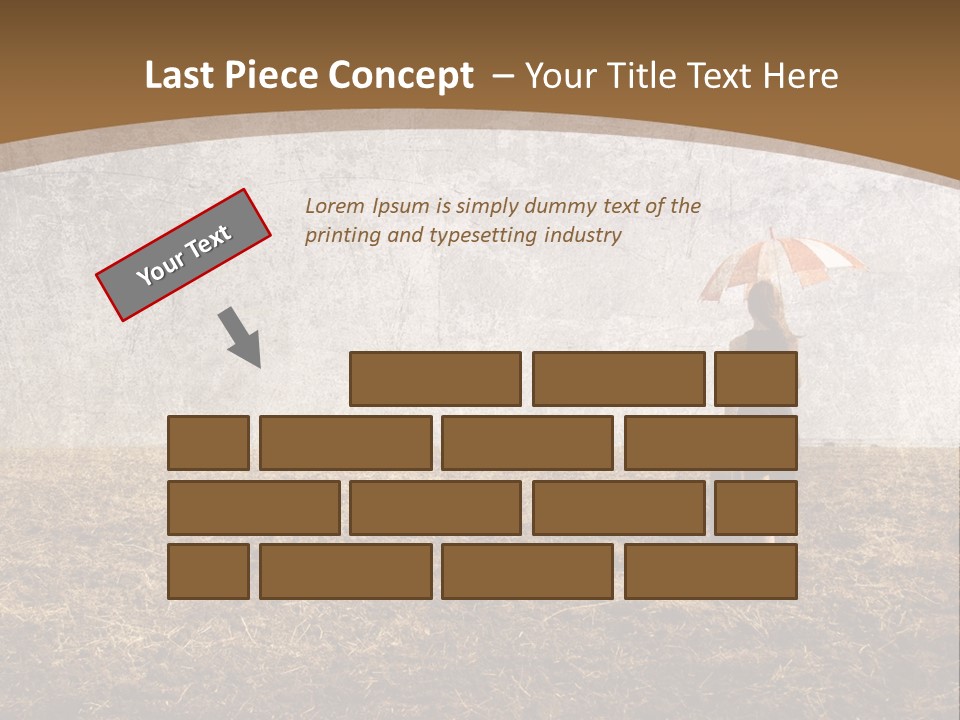 Beauty Red Haired Suitcase PowerPoint Template