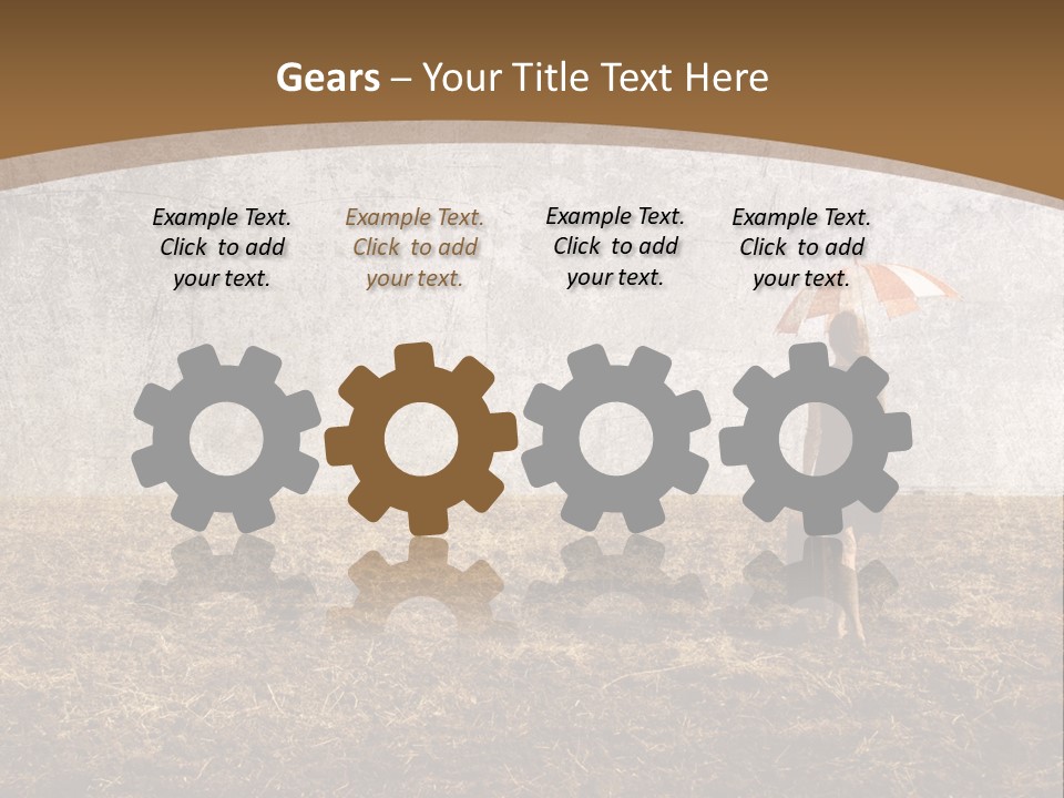 Beauty Red Haired Suitcase PowerPoint Template