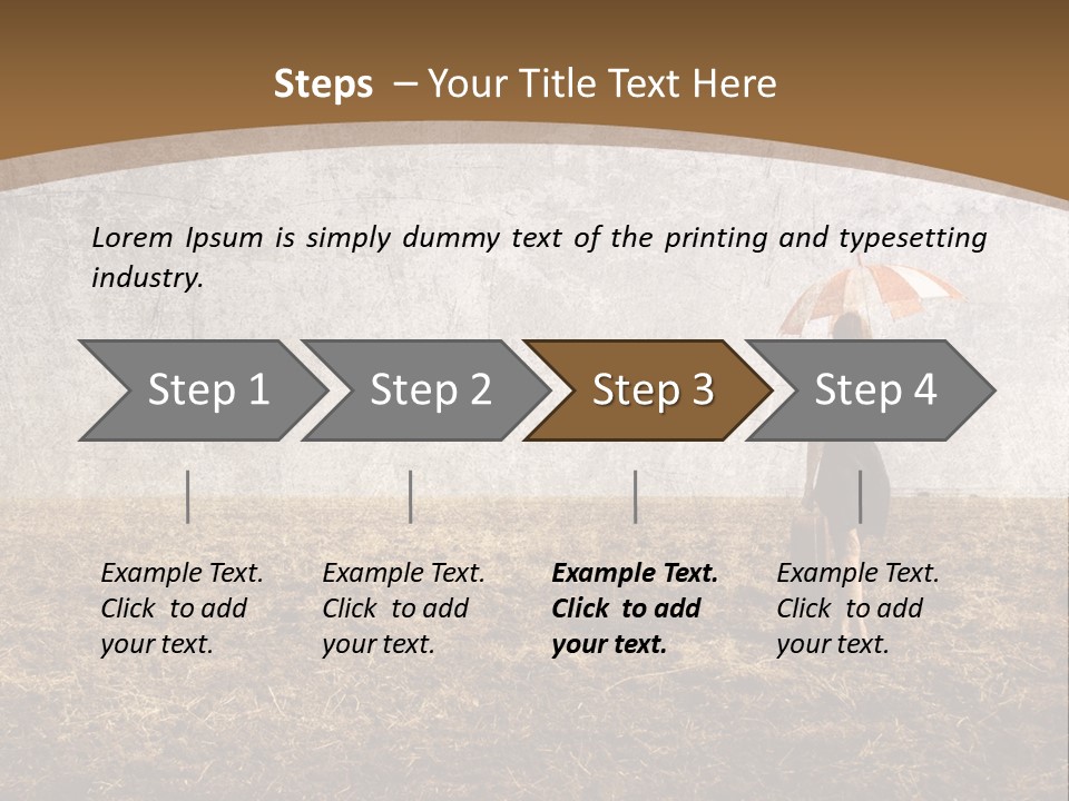 Beauty Red Haired Suitcase PowerPoint Template