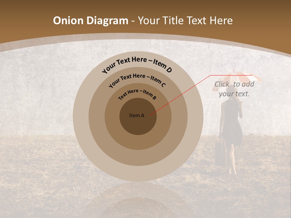 Beauty Red Haired Suitcase PowerPoint Template