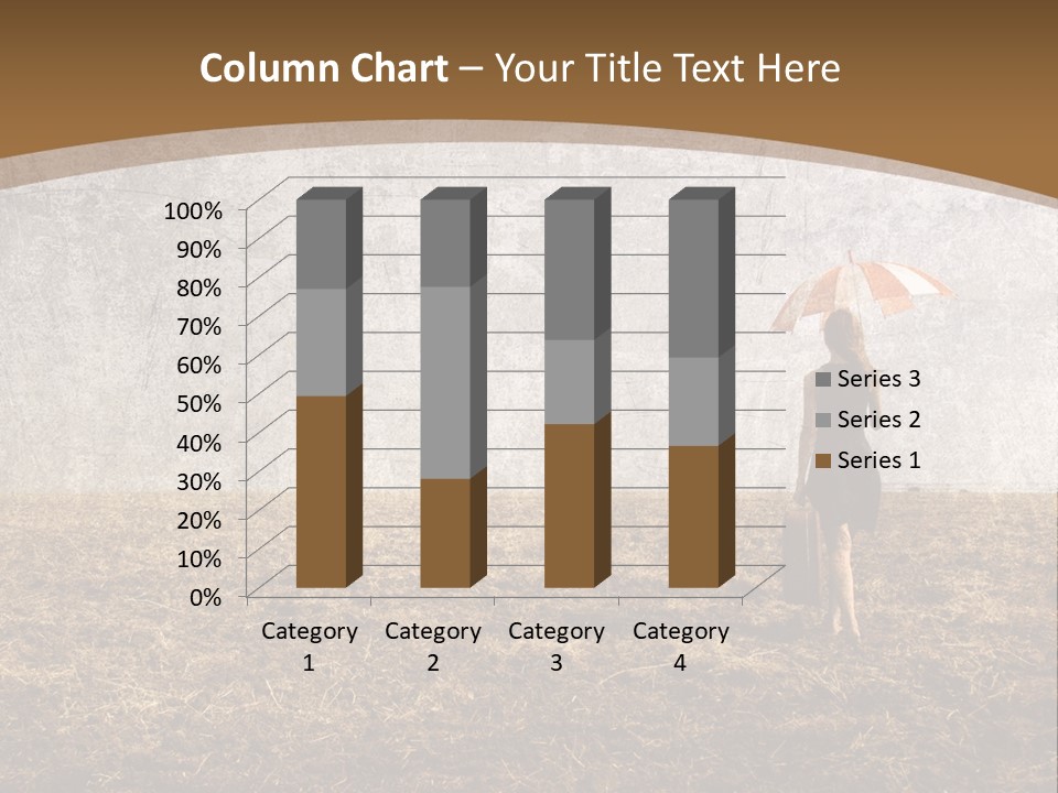 Beauty Red Haired Suitcase PowerPoint Template