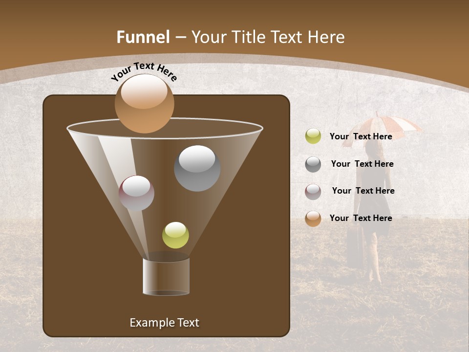 Beauty Red Haired Suitcase PowerPoint Template