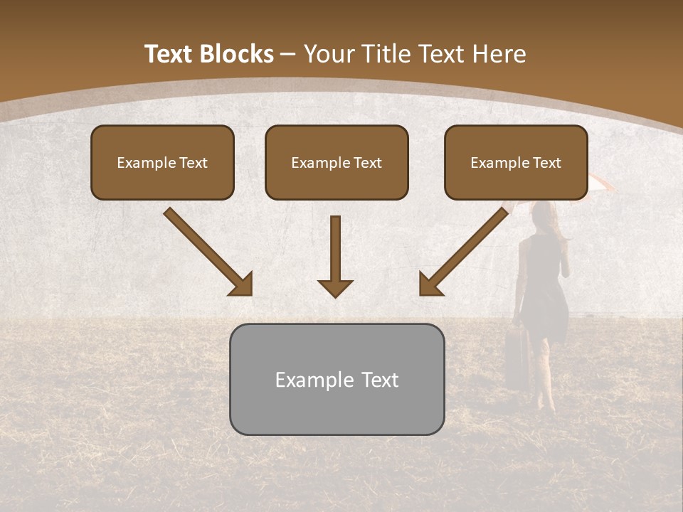 Beauty Red Haired Suitcase PowerPoint Template