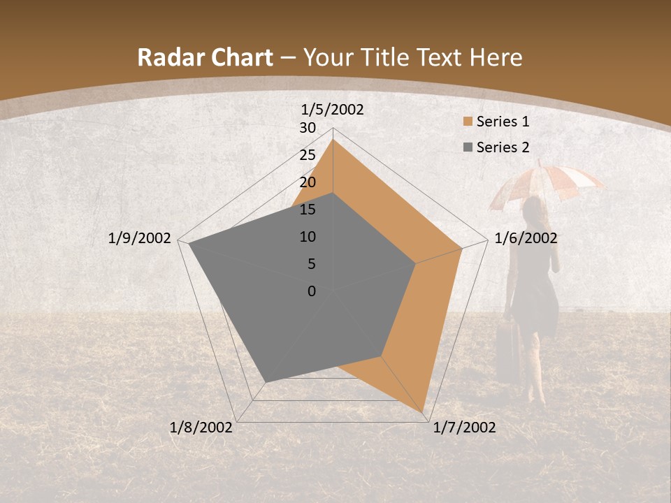 Beauty Red Haired Suitcase PowerPoint Template