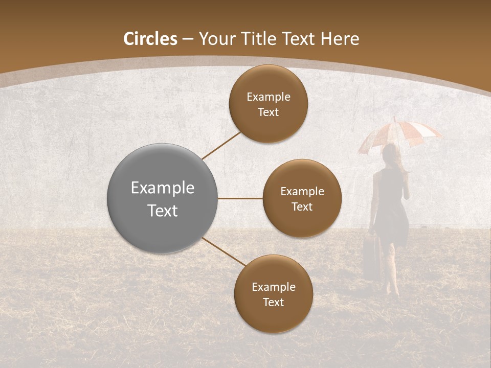 Beauty Red Haired Suitcase PowerPoint Template